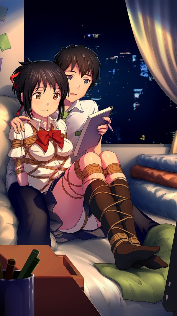    , Kimi No Na Wa, Shibari, , Miyamizu mitsuha, Tachibana taki