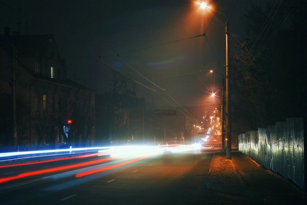 Sometimes I can’t sleep, I take the camera and go for a midnight walk) - My, Nikon d80, Helios-81n, Night, Midnight, Road, Motion, Longpost