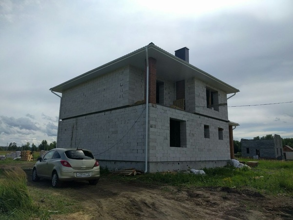 Aerated concrete house (off-season) - My, Aerated concrete, House, Building, Home design, Interior Design, Longpost
