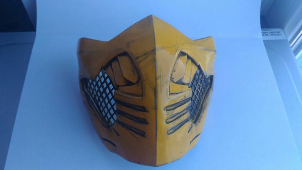 My replica of the Scorpion character mask from Mortal Kombat X - My, Mortal kombat, Fatality, Mask, Cosplay, Scorpion, Pepakura, Papercraft, With your own hands, Scorpio (Mortal Kombat)