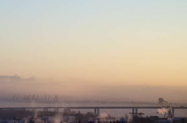 My view from the window - My, Bridge, Cold, freezing, Port, View from the window, Permian