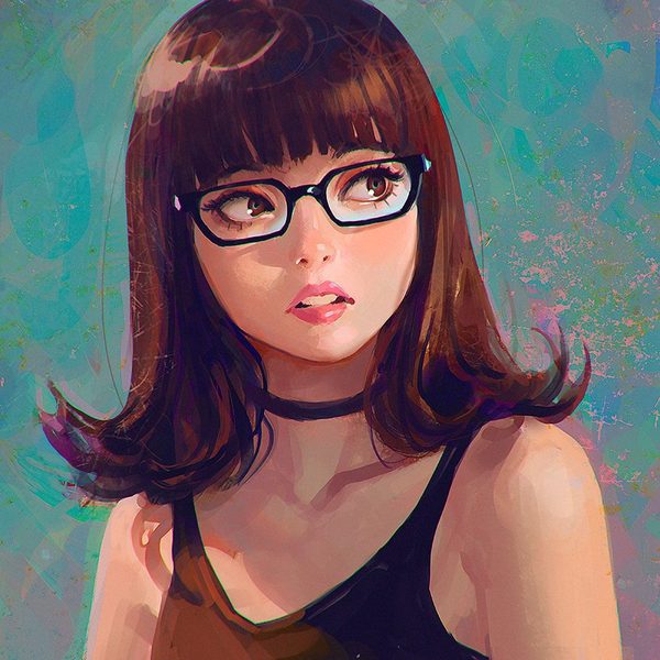 Milota: 3 - Girl in glasses, Girls, Art, Milota, beauty
