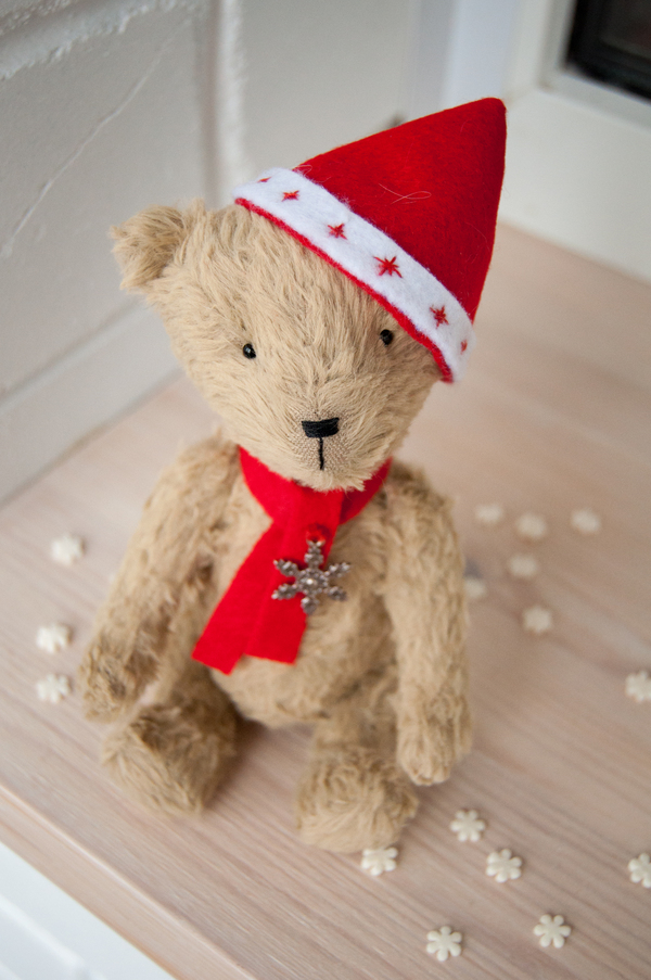 New Year's teddy bear - My, Creation, Handmade, Author's toy, , Teddy bear, With your own hands, 