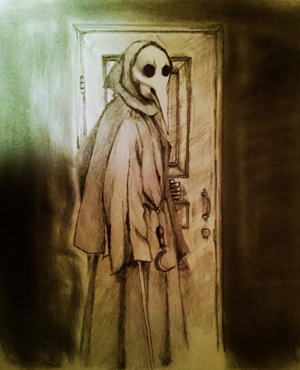 District doctor or briefly about current medicine - Creation, Darkness, Plague Doctor, Graphics, Pencil, My