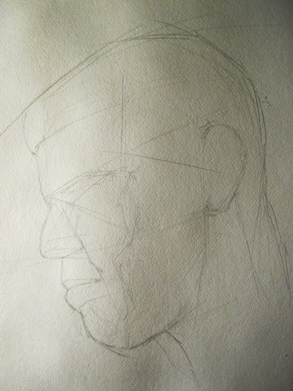 Portrait. - My, Portrait, Sepia, Graphics, Drawing, Longpost