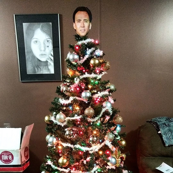 There is no place for another star in this house - Nicolas Cage, Cage, Christmas trees