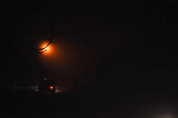 Fog at night - My, Atmosphere, Night, Fog, Longpost