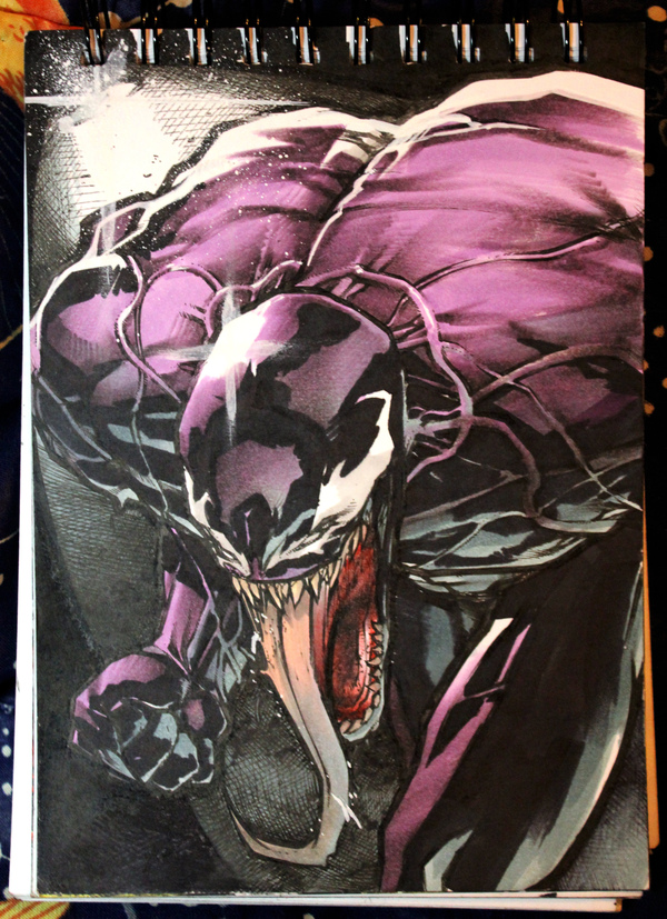 Здаров, Пикабу, как жизнь? Арт, Графика, Иллюстрации, Рисунок, Творчество, Человек-паук, Веном, Карнаж, Длиннопост