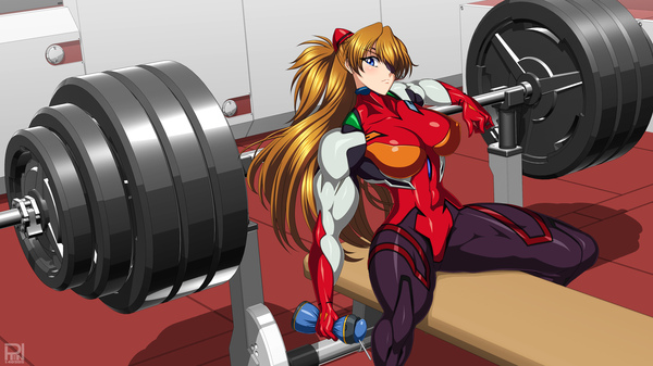 Asuka Shikinami Langley - Rentb, Art, Strong girl, Sleep-Sleep, Asuka langley, Evangelion, Anime art, Anime