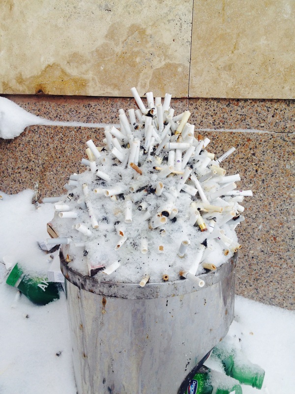 Smoker's Christmas tree - My, New Year, Christmas trees, Cigarette butts