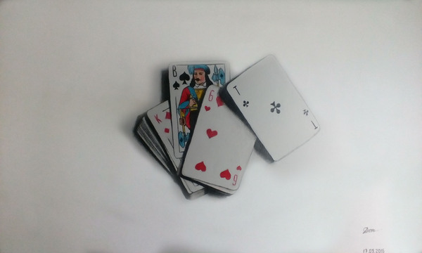 Realistic drawing. Card deck - My, Cards, Cards, , Drawing, Painting, Realism, Video