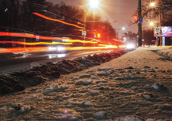 On the way home. - My, Long exposure, Photo, My, Flash, Auto, December