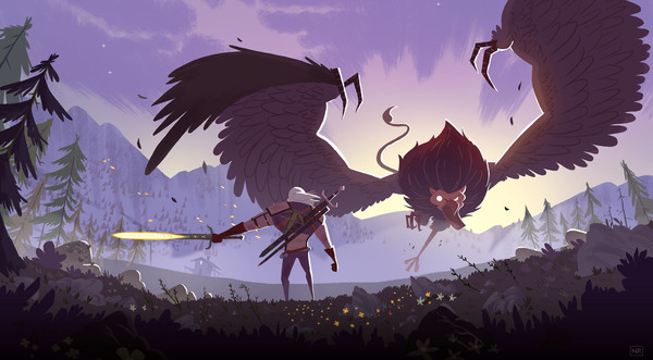 Geralt vs the royal griffin - Witcher, Geralt of Rivia, Griffin, Art