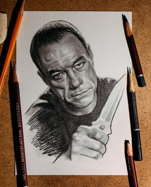 J.K.W.D. - My, Jean-Claude Van Damme, Drawing, Pencil, , Creation