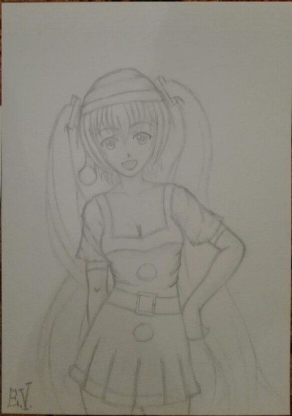 A small sketch for NG (I hope to have time to paint): 333 - My, Endless summer, Anime, Not anime, Hatsune Miku, Art