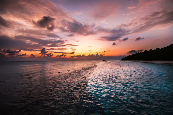 Unforgettable beauty of the Maldives - My, Maldives, Ocean, Sunset, , Canon 5D, Photo, beauty of nature