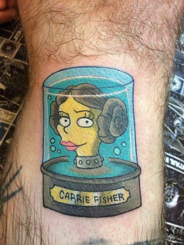 Dedicated to Carrie Fisher - , Carrie Fisher, Princess Leia, Head, Tattoo, Tattoo, Futurama