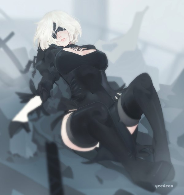 Yorha Unit No. 2 Type b - Anime Art, Арт, NIER Automata, Девушки