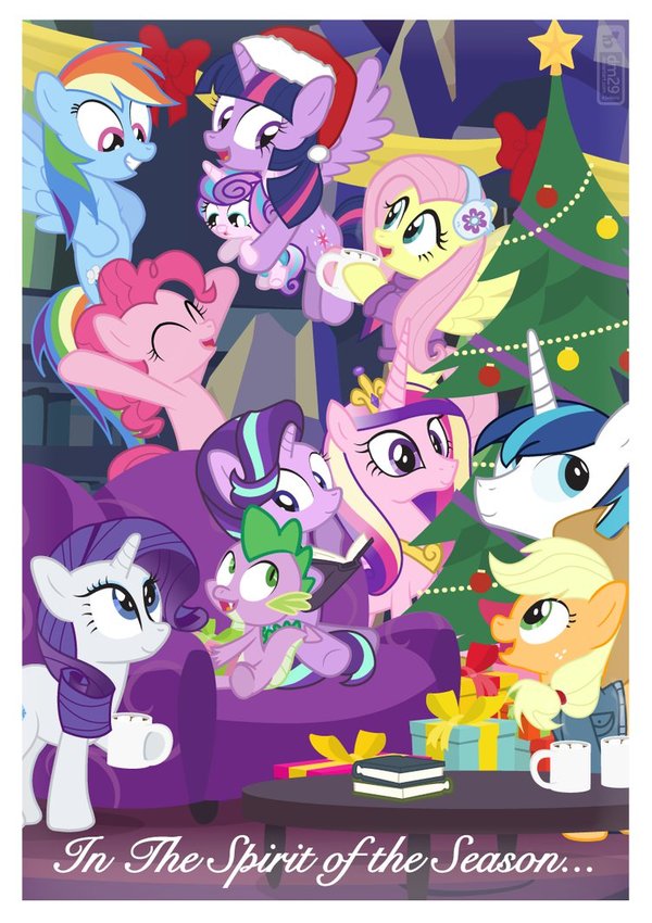 In The Spirit of the Season My Little Pony, Mane 6, Flurry Heart, Starlight Glimmer, Princess Cadance, Shining Armor, Spike, Dm29