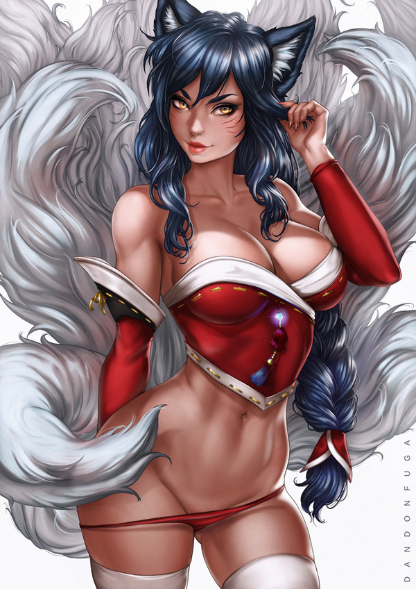 Ahri - NSFW, Art, Games, League of legends, Ahri, Dandonfuga