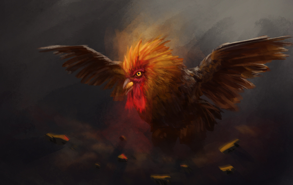 Happy New Year of the Fire Rooster! - My, , Rooster, Year of the rooster, New Year, Art, 2D