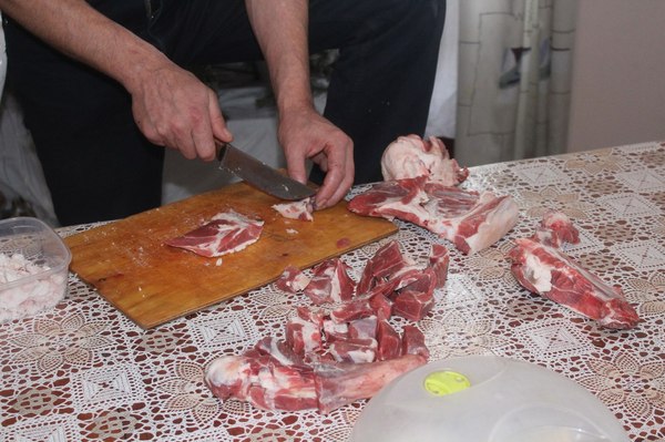 Hard kitchen from dad - Mutton, Kazan, Preparation, Recipe, Father, My, New Year, Longpost