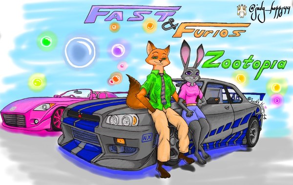 Drawing (=^~^=) - Zootopia, Zootopia, Nick and Judy, , Crossover