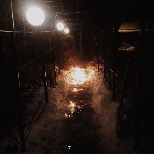 Ice on the path... - My, Life hack, Flame, Ice, Fire, Petrol