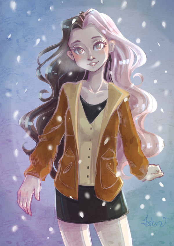 Snowfall~ - My, Girls, Art, Drawing, Snow, Digital drawing, Creation