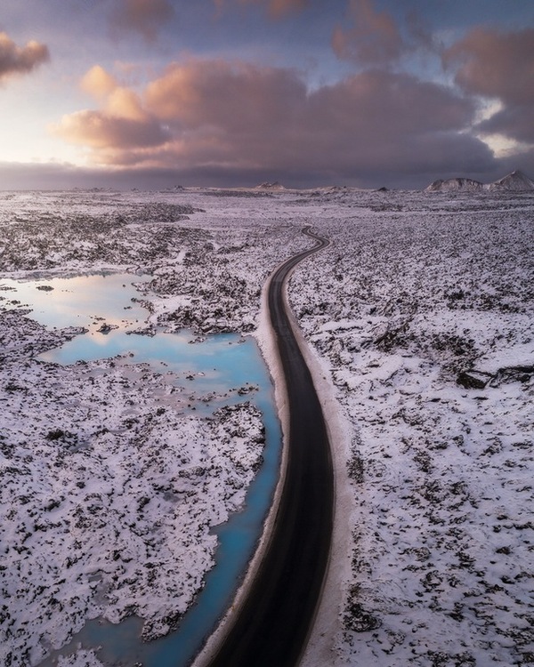 Long and cold road. - Road, Winter, Cold