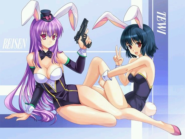 Зайки - Reisen Udongein Inaba, Inaba tewi, Touhou, Заяц, Anime Art, Длиннопост