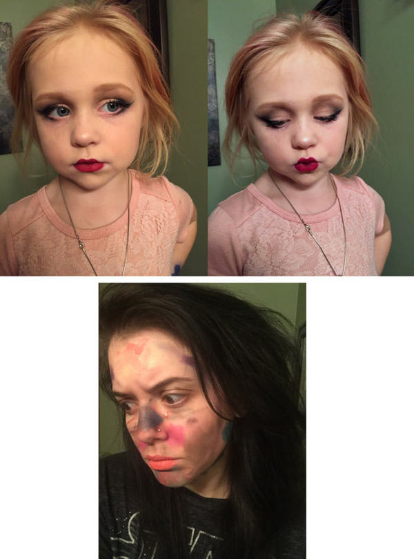 "Сделала макияж своей 6 летней сестре, а потом она мне..." Макияж, 9GAG, Дети, Не мое