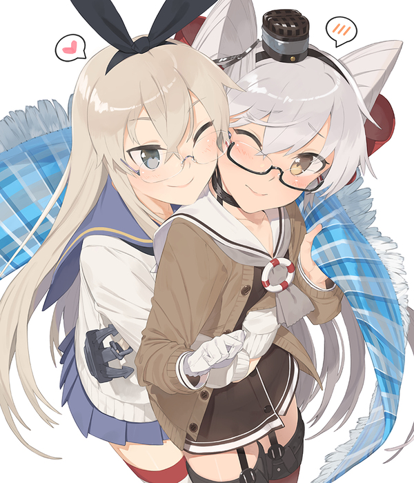 Kancolle - Amatsukaze, Shimakaze, Kantai collection, Art, Anime, Anime art