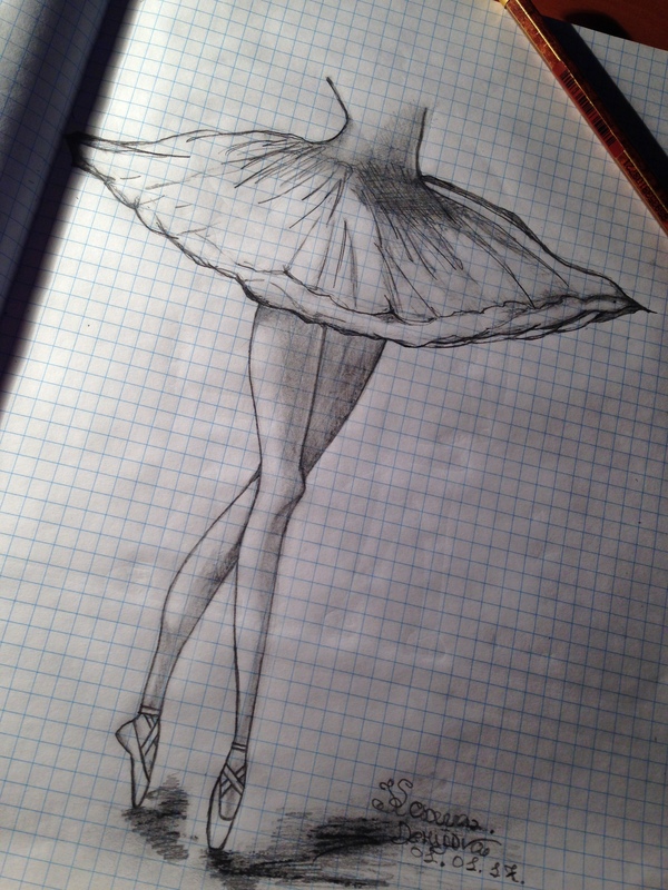 life on pointe shoes - My, Pencil drawing, , Ballet