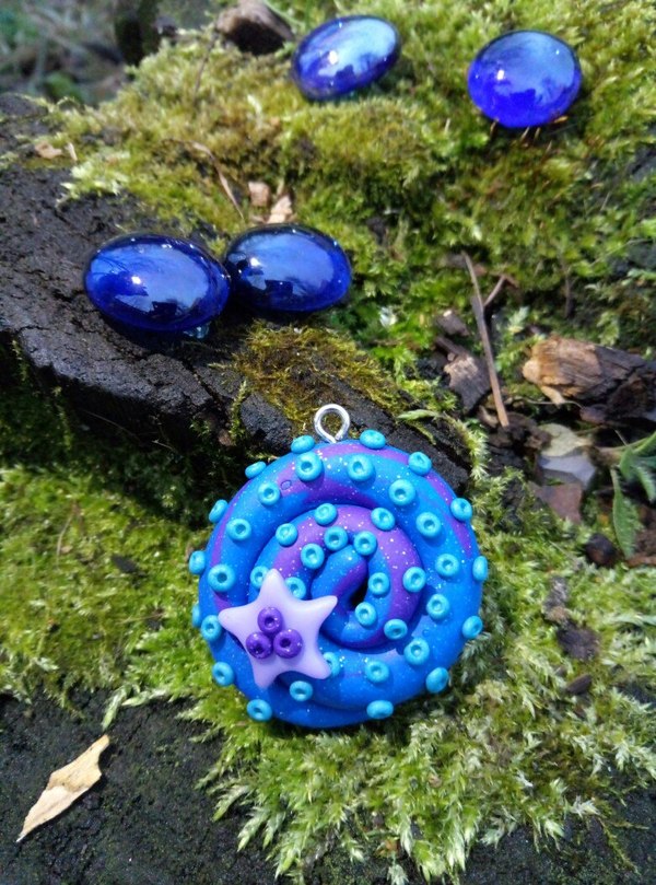 Modeling - relaxation or my first steps in working with polymer clay. - My, Polymer clay, Owl, Star, Brooch, Needlework, Hobby, With your own hands, Starfish, Longpost