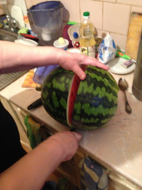 It's time for another watermelon - My, Watermelon, , Grandmother, Treat, Surprise, Longpost