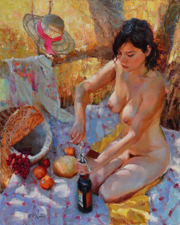 Summer - NSFW, Summer, Painting, Art, Painting, Girls, Wine, Eric Wallis