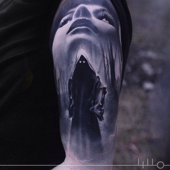 Horror fans compilation - Tattoo, Llt, Tattoo Lovers League, Longpost, A selection, Horror, Horror, Black and white