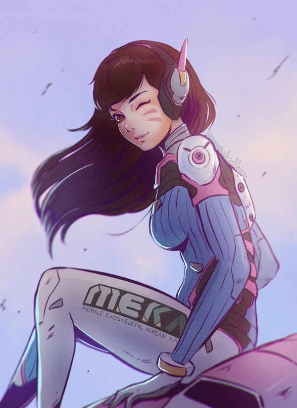 Diva (D.Va) - Anime, Anime art, Overwatch, Dva, Blizzard