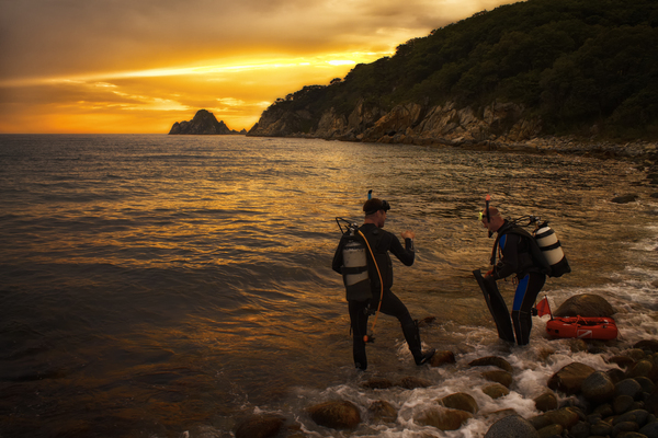 Evening dive :) - My, Sea, Dive, Swim, Primorsky Krai, Longpost, Swimming