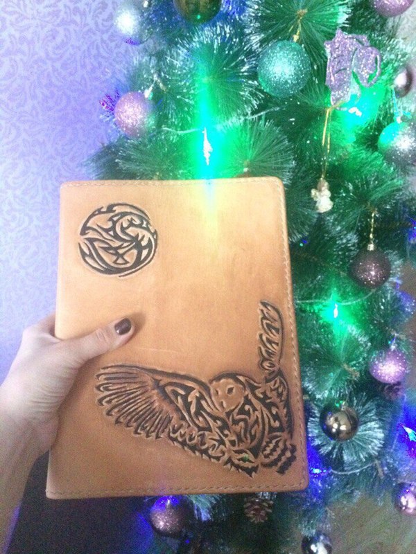 Notepad as a gift. - My, Leather, Handmade, Notebook, Embossing on leather, Longpost