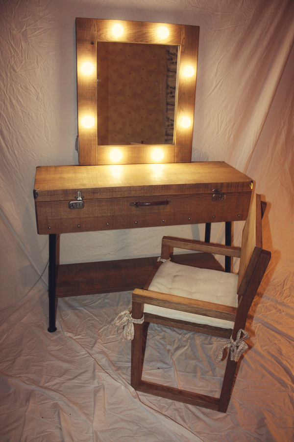 Makeup kit. - My, Furniture, With your own hands, Handmade, Tree, Makeup, Mirror, Design, Longpost
