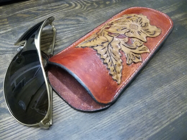 Case for glasses. Sheridan pattern eyeglass case - My, Leather, Leather, Embossing on leather, Sheridan, Case, Longpost