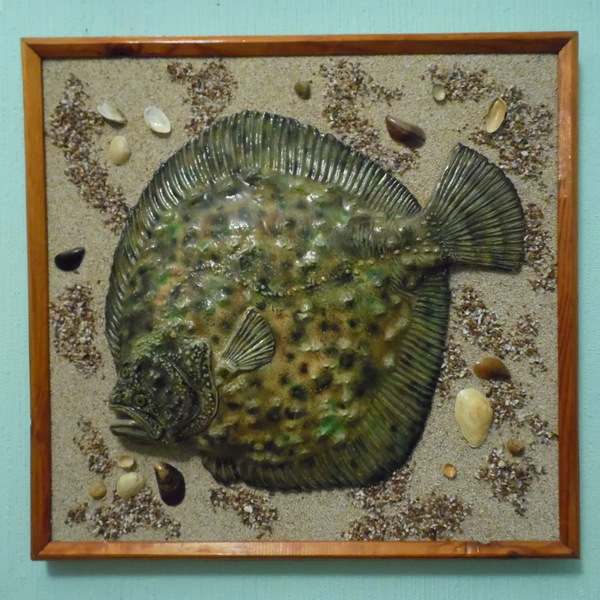 Plaice - Gypsum casting, Hobby, Handmade