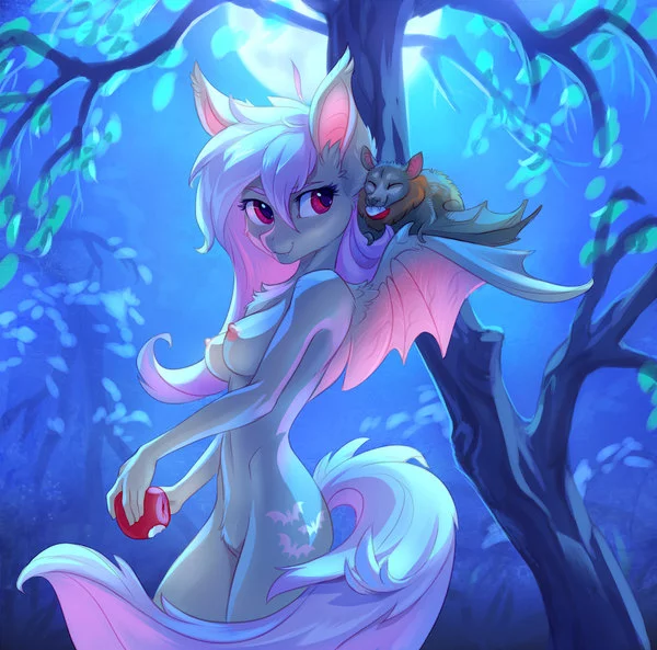 Легкий перекус - NSFW, My Little Pony, PonyArt, Fluttershy, Flutterbat, Tomatocoup, MLP Suggestive, Антро