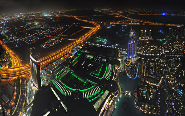 Night panorama from Burj Khalifa - My, Tower, Burj Khalifa, Night city, Dubai