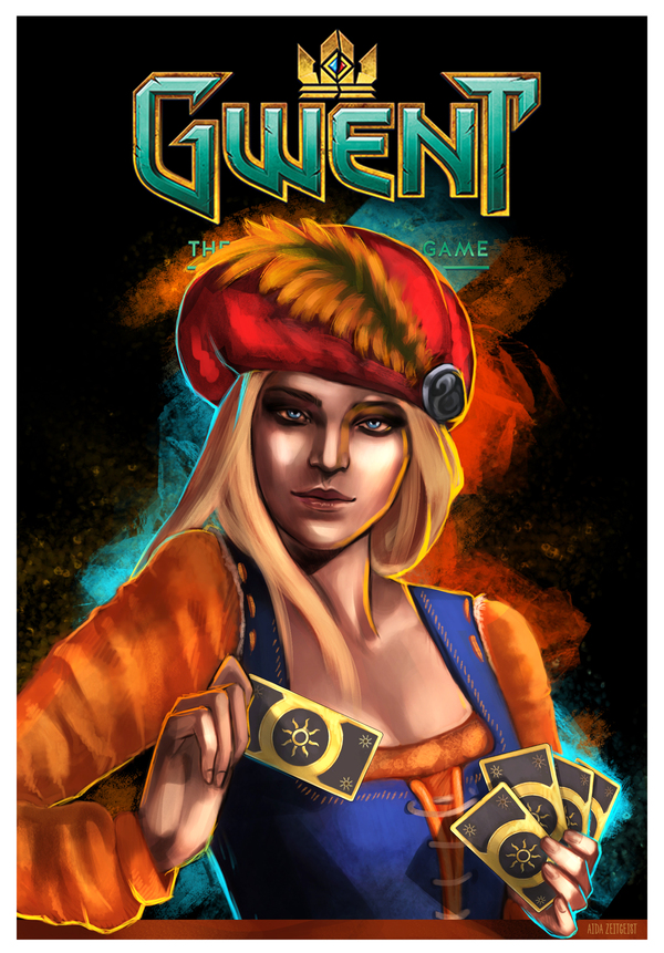Gwent with Priscilla - My, Witcher, The Witcher 3: Wild Hunt, Gwent, Priscilla, Buttercup, The Witcher 3: Wild Hunt, Games, Art