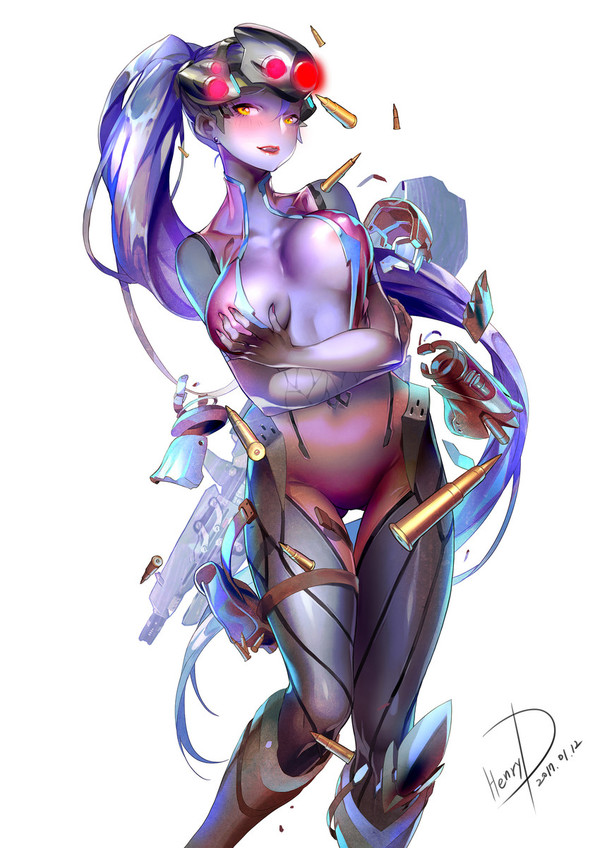 Widowmaker - NSFW, Anime art, Art, Blizzard, Overwatch, Widowmaker, Strawberry, Longpost