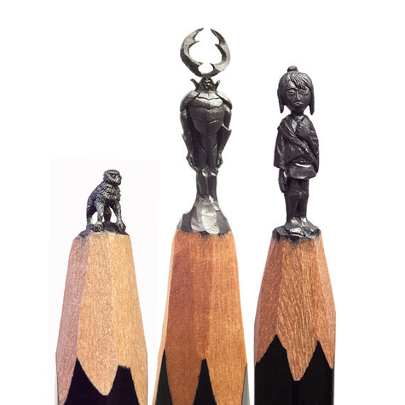 Pencil miniatures - Pencil, Graphite, Longpost, Miniature, Craft