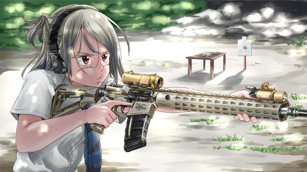 Anime girl with rifle